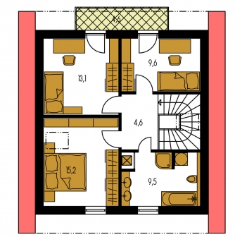 Plan de sol du premier étage - KOMPAKT 34